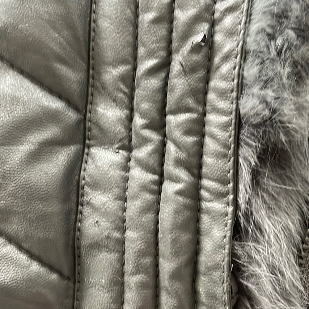 BCBGMaxAzria Gray Rabbit Fur Vest - Picture 4 of 12